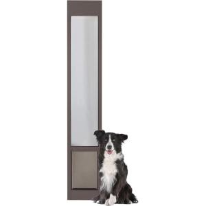 imagePetSafe Doggy Door for Sliding Glass Doors Adjustable Height 75 78quot to 81quot NoCut DIY Install Aluminum Panel Ideal for Renters for Medium Dogs Up to 40 lb White MediumBronze