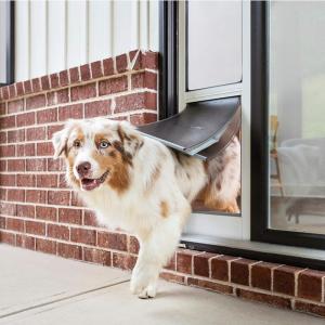 imagePetSafe Extreme Weather Sliding Glass Pet Door  Easy to Install Perfect for Rental Homes and Apartments  Adjustable Height 75 78quot to 80 1116quot  Insert for Patio Sliding Glass Doors Medium SizeWhite