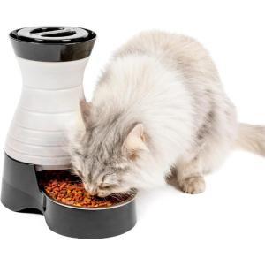 imagePetSafe Healthy Pet Food Station  Small 2 lb Kibble Capacity  Gravity Pet Feeder Dry Food Dispenser  Automatic Cat Feeder or Small Dog Feeder  Removable Stainless Steel Bowl IncludedFeeder