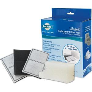imagePetSafe Drinkwell Replacement Filter Pack for Outdoor Dog Water Fountain 3 Carbon Filters ampamp 1 Foam Filter