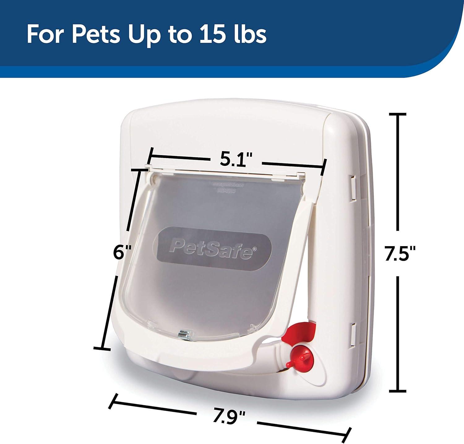 imagePetSafe ExteriorInterior Cat Door 4Way Locking Pet Door Flap  Tinted Privacy Door for Outdoor or Indoor Use  Weatherproof Durable Door Frame  DIY Easy Install with Hardware Kit IncludedRegular Cat Door