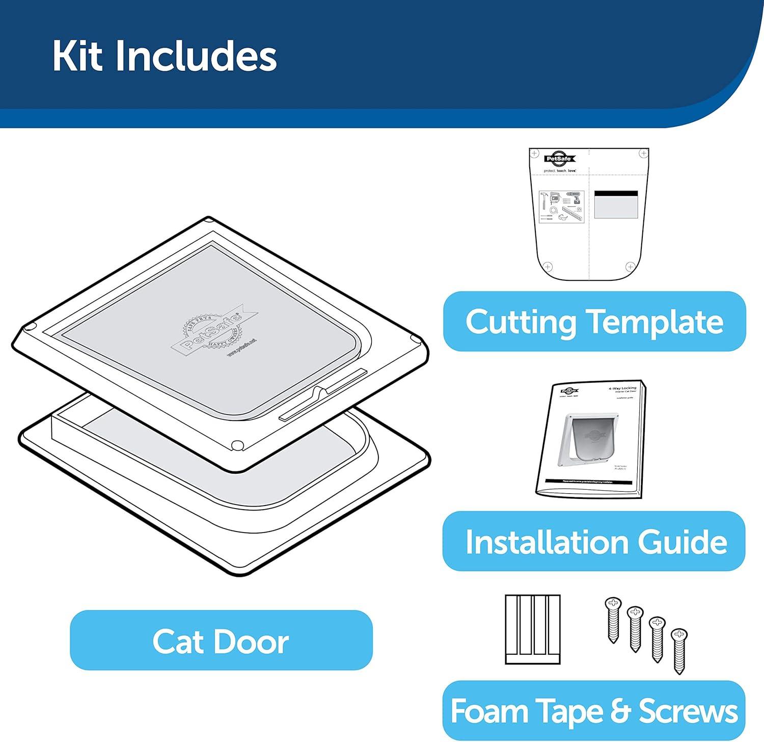 imagePetSafe Interior Cat Door 2Way Locking Indoor Pet Door Flap  Tinted Privacy Door for Cat Litter Box or Pet Feeder BuiltIn Door Lock Durable Door Frame DIY Easy Install Hardware Kit Included4Way Lock