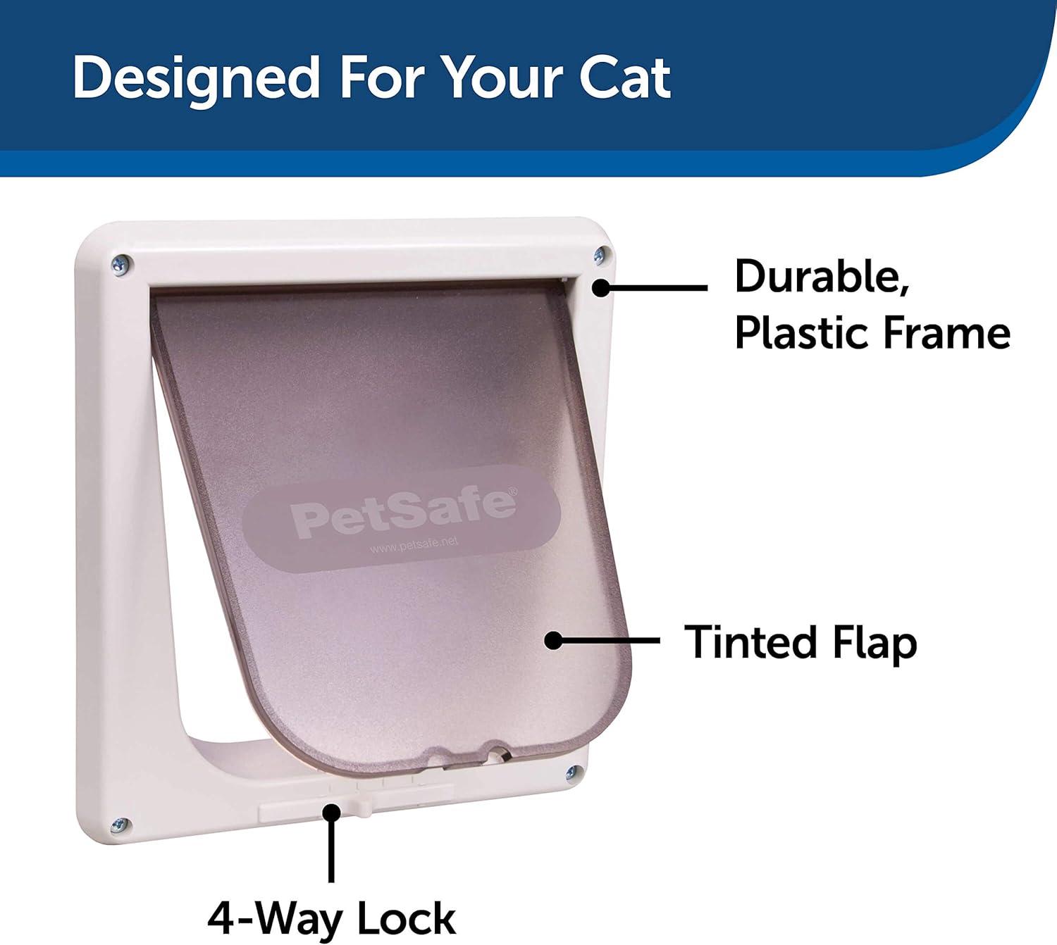 imagePetSafe Interior Cat Door 2Way Locking Indoor Pet Door Flap  Tinted Privacy Door for Cat Litter Box or Pet Feeder BuiltIn Door Lock Durable Door Frame DIY Easy Install Hardware Kit Included4Way Lock
