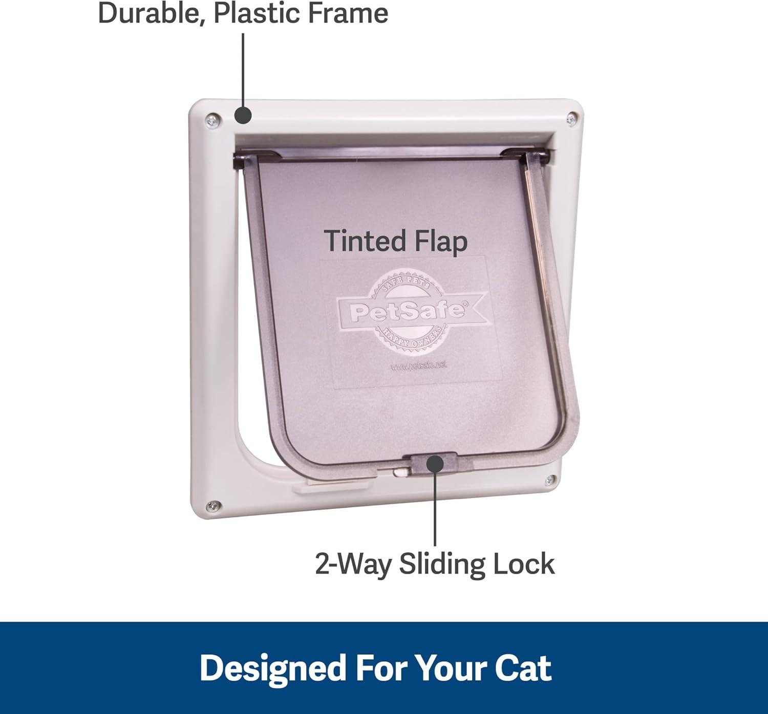 imagePetSafe Interior Cat Door 2Way Locking Indoor Pet Door Flap  Tinted Privacy Door for Cat Litter Box or Pet Feeder BuiltIn Door Lock Durable Door Frame DIY Easy Install Hardware Kit Included2Way Lock