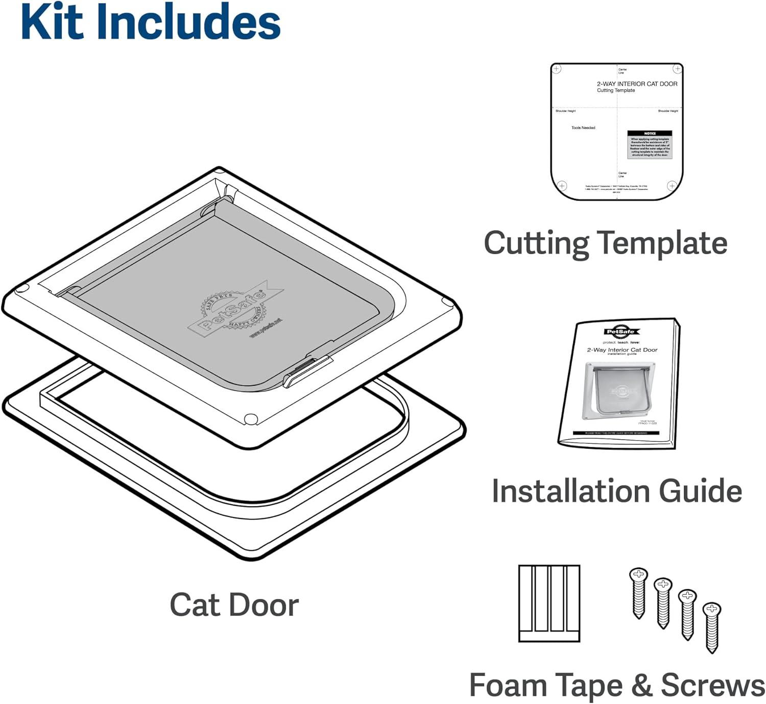 imagePetSafe Interior Cat Door 2Way Locking Indoor Pet Door Flap  Tinted Privacy Door for Cat Litter Box or Pet Feeder BuiltIn Door Lock Durable Door Frame DIY Easy Install Hardware Kit Included2Way Lock