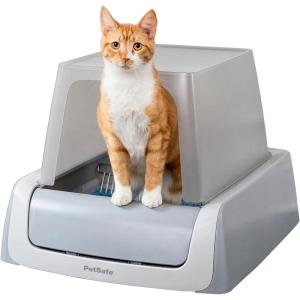 imagePetSafe Scoop Crystal Pro Automatic Self Cleaning Cat Litter Box 276x191x16 Comes with 1 Disposable Litter Tray Grey