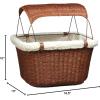 imagePetSafe Happy Ride Wicker Bicycle Basket for Dogs and Cats  Stylish Weather Resistant Wicker Material  Comfortable Easy to Clean Soft Liner  Removable Sun Shield Included  for Pets up to 13 lbBrown Wicker