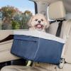 imagePetSafe Happy Ride Booster Seat  Dog Booster Seat for Cars Trucks and SUVs  Easy to Adjust Strap  Durable Fleece Liner is Machine Washable and Easy to Clean  Medium BrownNavy