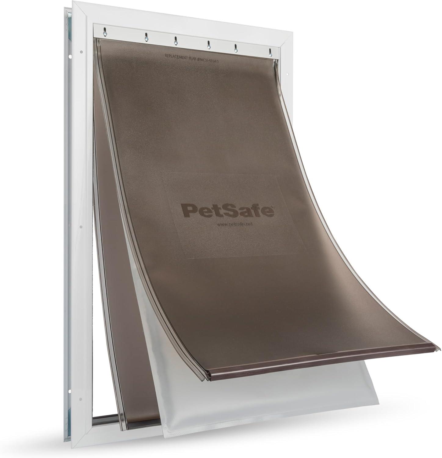 imagePetSafe Extreme Weather Aluminum Dog Door EnergyEfficient 3 Flaps for Insulation Large for Exterior Doors Built for Extreme Weather White  LargeAluminum