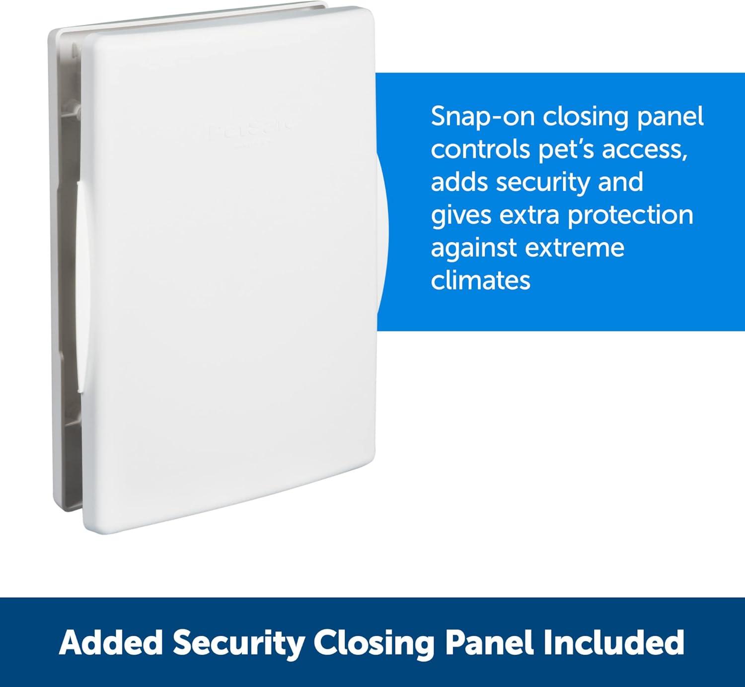 imagePetSafe Extreme Weather Aluminum Dog Door EnergyEfficient 3 Flaps for Insulation Large for Exterior Doors Built for Extreme Weather White  LargePlastic
