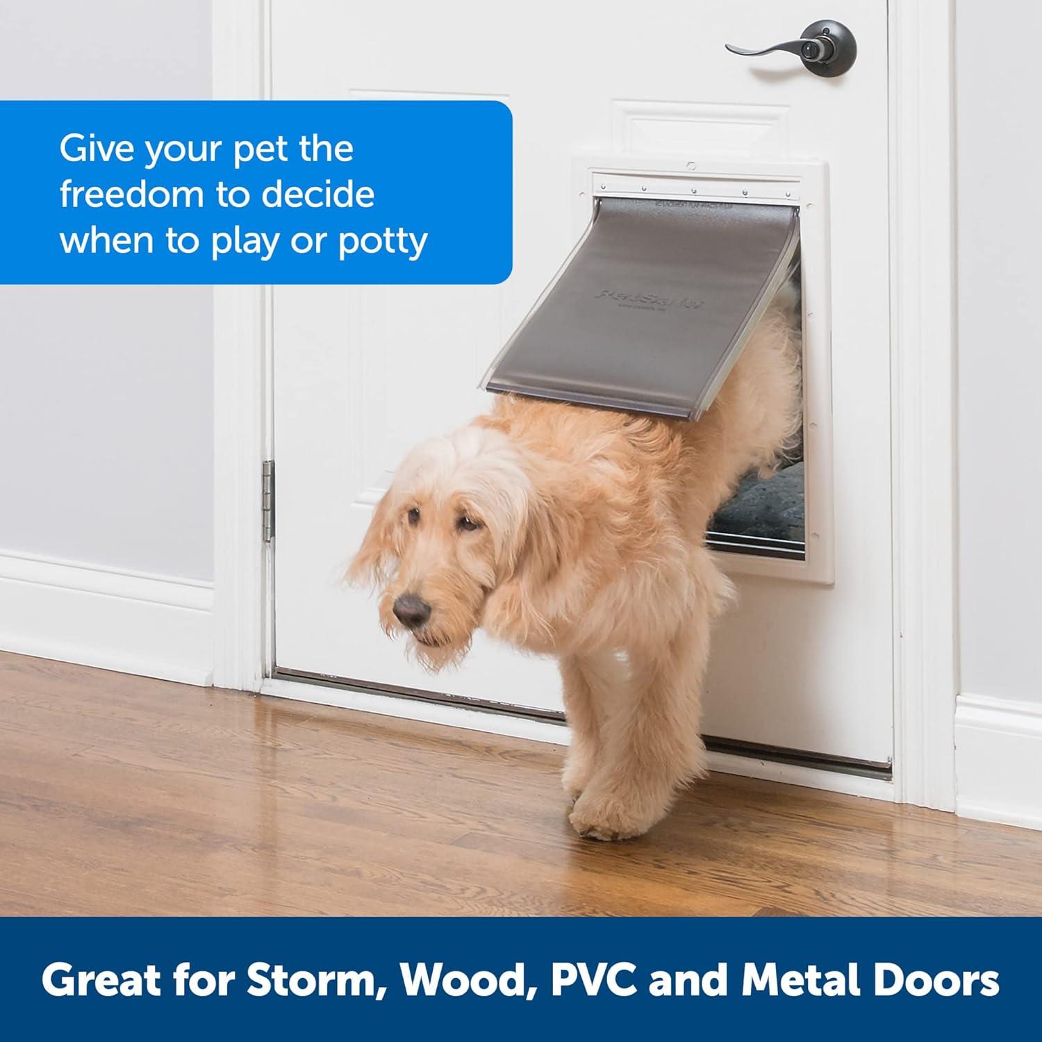 imagePetSafe Extreme Weather Dog Door for Exterior Door  Energy Efficient Door for Cats and Dogs Insulated Flap System for Large Dogs up to 100 lb  Plastic FramePlastic Frame