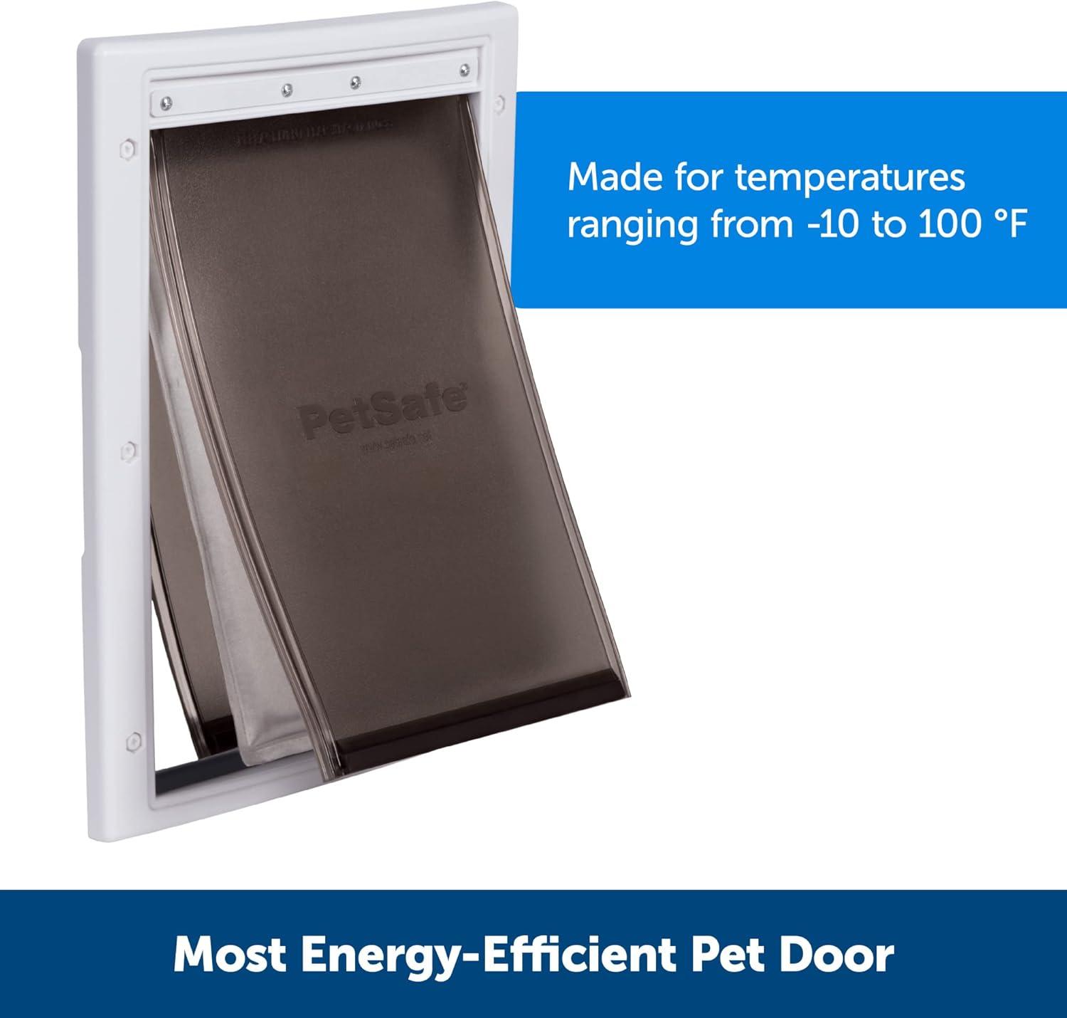 imagePetSafe Extreme Weather Dog Door for Exterior Door  Energy Efficient Door for Cats and Dogs Insulated Flap System for Large Dogs up to 100 lb  Plastic FramePlastic Frame