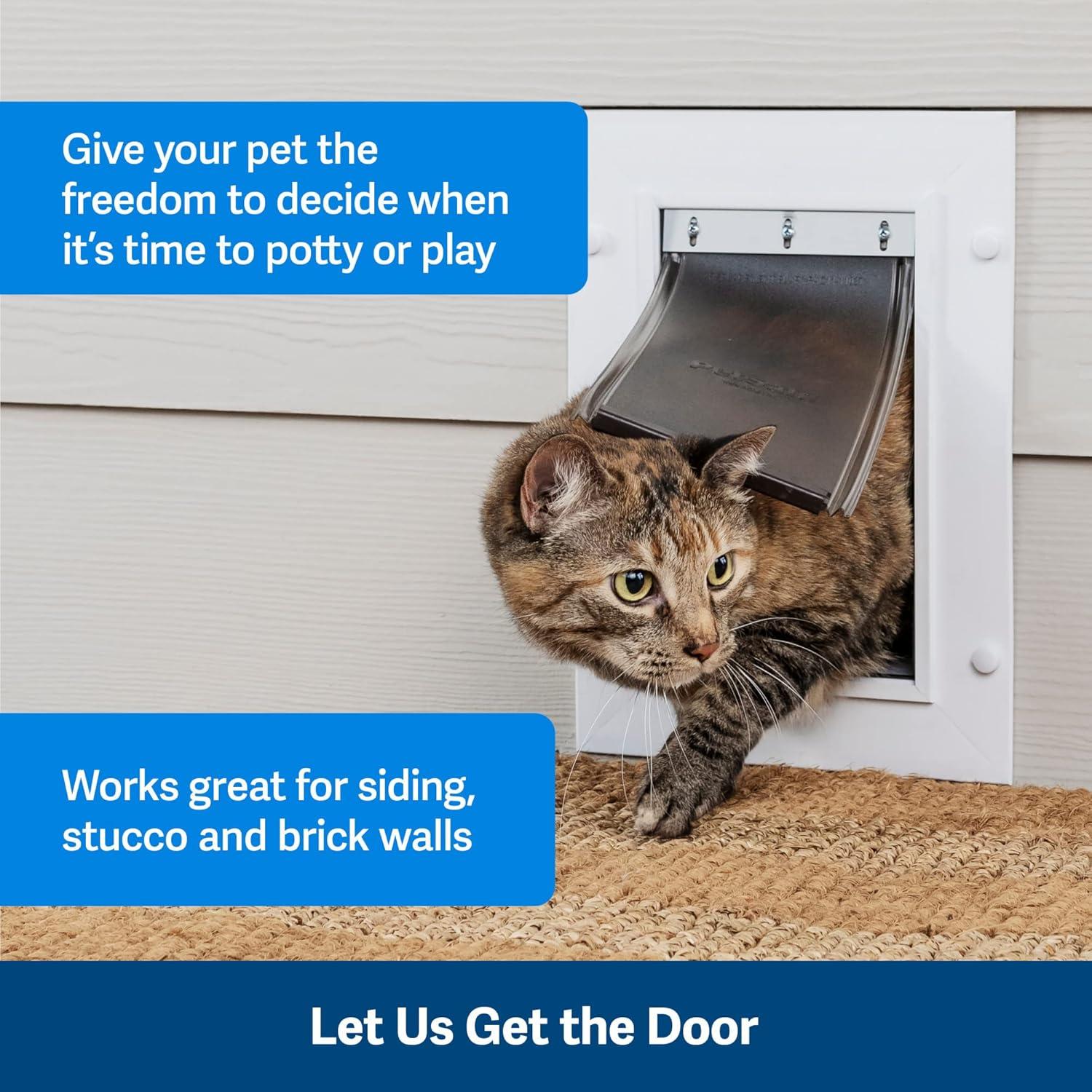 imagePetSafe Never Rust Wall Entry Pet Door  Telescoping Frame  Insulates Better Than Metal Energy Efficient  Interior ampamp Exterior Walls Weatherproof Easy to Install ampamp Clean White  MediumLarge