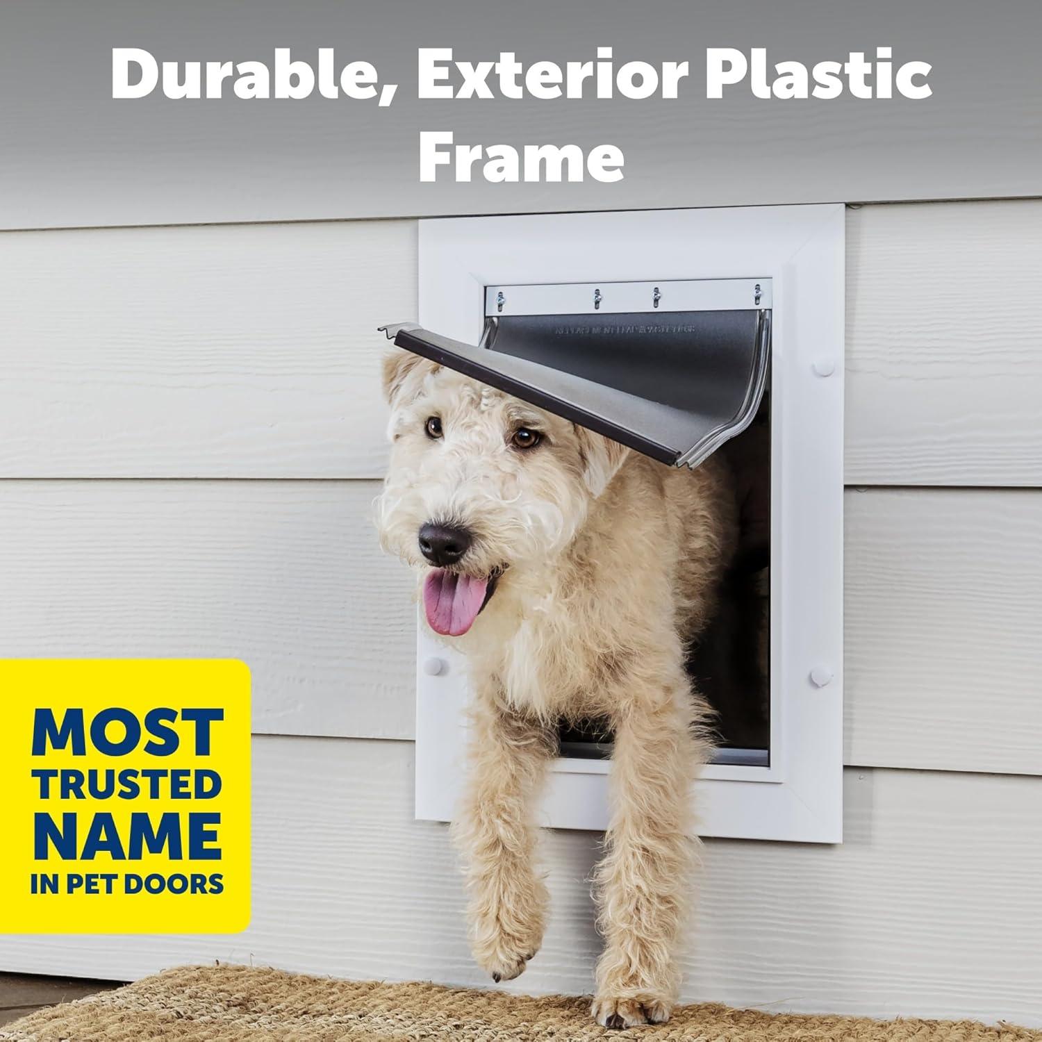imagePetSafe Never Rust Wall Entry Pet Door  Telescoping Frame  Insulates Better Than Metal Energy Efficient  Interior ampamp Exterior Walls Weatherproof Easy to Install ampamp Clean White  MediumSmall