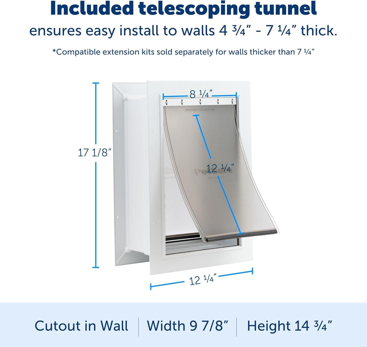 imagePetSafe Never Rust Wall Entry Pet Door  Telescoping Frame  Insulates Better Than Metal Energy Efficient  Interior ampamp Exterior Walls Weatherproof Easy to Install ampamp Clean White  MediumMedium