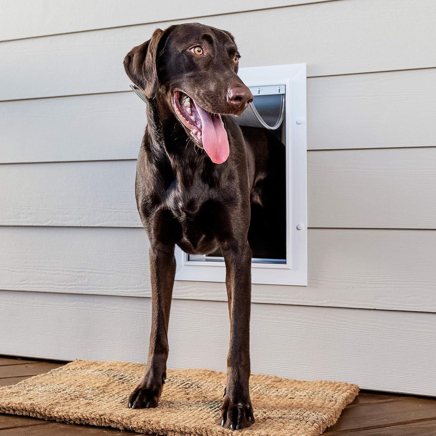 imagePetSafe Never Rust Wall Entry Pet Door  Telescoping Frame  Insulates Better Than Metal Energy Efficient  Interior ampamp Exterior Walls Weatherproof Easy to Install ampamp Clean White  MediumLarge