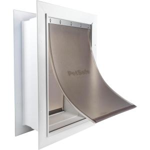 imagePetSafe Never Rust Wall Entry Pet Door  Telescoping Frame  Insulates Better Than Metal Energy Efficient  Interior ampamp Exterior Walls Weatherproof Easy to Install ampamp Clean White  MediumLarge