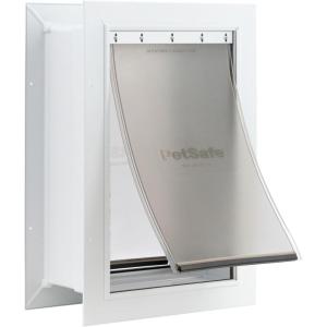 imagePetSafe Never Rust Wall Entry Pet Door  Telescoping Frame  Insulates Better Than Metal Energy Efficient  Interior ampamp Exterior Walls Weatherproof Easy to Install ampamp Clean White  MediumSmall
