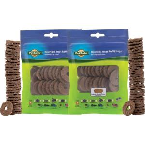 imagePetSafe Treat Rings for Busy Buddy Dog Toys  Easy to Digest  Interactive Toy Refills for Aggressive Chewers  Stimulating Puppy Supplies  Eases Stress  60 Rings  Size A  OriginalPeanut Butter