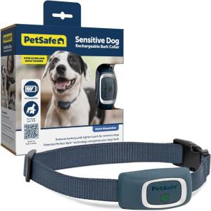 imagePetSafe Lite Rechargeable Bark Collar for Timid or Little Dogs Over 8 lb 15 Levels of Automatically Adjusting ampamp Light Static Correction  Rechargeable Waterproof  Reduces Barking and WhiningLittle Dog Lite