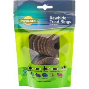 imagePetSafe Natural Rawhide Treat Ring Refills for Busy Buddy Dog Toys Size B fits SmallMedium and Medium Toys 16 Rings