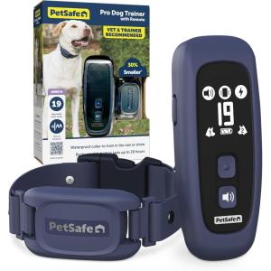 imagePetSafe Pro Dog Trainer with Remote  Waterproof Training Collar  1000 ft Range  Tone Vibration and 19 Levels of Static  AddADog Compatible  Sleek Remote Training Collar