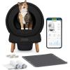 imagePetSafe ScoopFree SmartSpin SelfCleaning Litter Box Bundle Black  Odor Control  App Controlled  Up to 2 Weeks of HandsFree Cleaning  Includes Litter Mat 50 Waste Bin Liners 4 Deodorizers