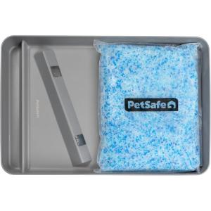 imageOfficial PetSafe ScoopFree Stainless Steel Reusable Tray  Includes 43 lb of Premium NonClumping Crystal Cat Litter Fresh Scent