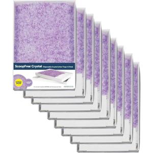 image:imagePetSafe ScoopFree Disposable Crystal Cat Litter Tray  Easy Cleaning Box  Refill Tray for Automatic Litter Box  Lavender Scent  43 lb Bags  9 Pack
