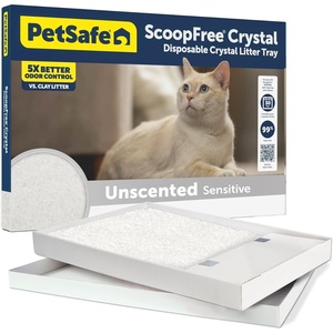 image:imagePetSafe ScoopFree Crystal Cat Litter amp Refill Tray with Lid Fragrance Free 43 Lb Bag with TrayWhite