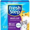 imageFresh Step Clumping Cat Litter MultiCat Extra Strength Formula With Febreze Freshness Multi Cat Litter With Ammonia Block Technology 14 lb Box14 lb