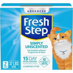 imageFresh Step Advanced Simply Unscented Clumping Litter Fresh Step Unscented Cat Litter Fights Odor on Contact 185 lb Box37 lb