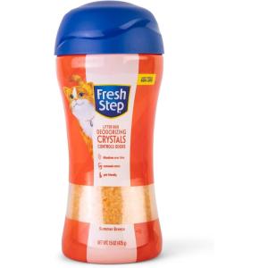 imageFresh Step Cat Litter Crystals In Fresh Scent Cat Litter Box Deodorizer Combats Cat Odors and Neutralizes Smells to Keep Your Home Clean 15 Ounces Pack of 1Summer Breeze