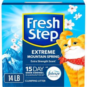imageFresh Step Clumping Cat Litter MultiCat Extra Strength Formula With Febreze Freshness Multi Cat Litter With Ammonia Block Technology 14 lb Box14 lb