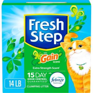 imageFresh Step Clumping Cat Litter with Febreze Gain Scent Long Lasting Odor Control Kitty Litter with Activated Charcoal Low Dust Formula 14 lb