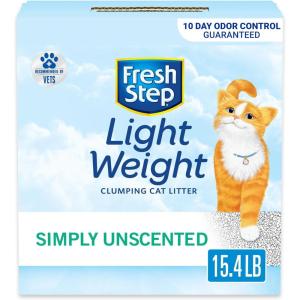imageFresh Step Simply Unscented Light Weight Clumping Litter Fresh Step Unscented Cat Litter With Activated Charcoal Technology 154 lb Box154 Lb Pack of 1