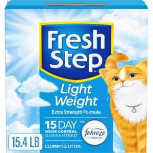 imageFresh Step Simply Unscented Light Weight Clumping Litter Fresh Step Unscented Cat Litter With Activated Charcoal Technology 154 lb Box154 lb