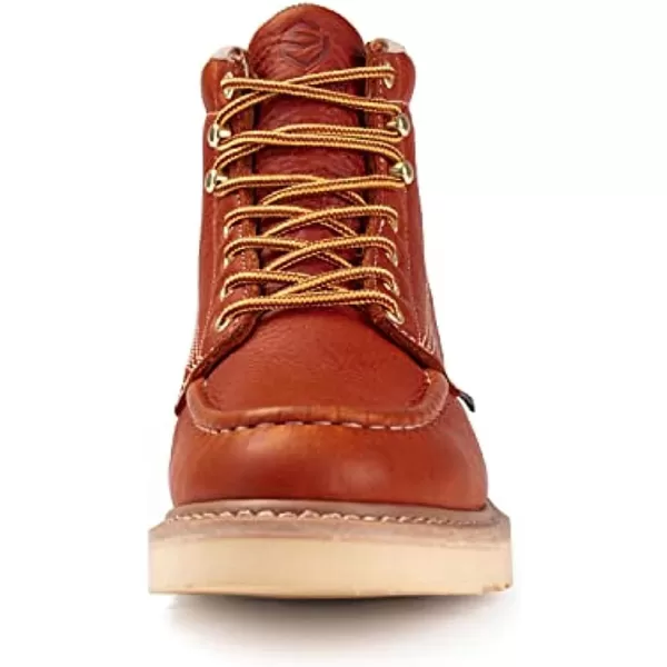 SUREWAY 6 inch Mens Wedge Moc Toe Work Boots for Men Soft Toe-Durable,Comfortable,Lightweight,Full Grain Leather,Goodyear,Non-Slip EH Safety Industial Construction Work Boots/Shoes for Men/Women