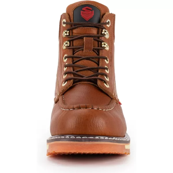 SUREWAY Men's Heavy Duty Soft/Comp/Steel Toe Work Boots/Shoes for Men,Goodyear Welt Comfortable Durable Construction Boot,Superior Oil/Slip-Resistant,Thicker Leather,Wedge Moc Toe Work Boots for Men