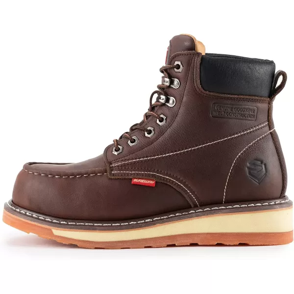 SUREWAY Men's Heavy Duty Soft/Comp/Steel Toe Work Boots/Shoes for Men,Goodyear Welt Comfortable Durable Construction Boot,Superior Oil/Slip-Resistant,Thicker Leather,Wedge Moc Toe Work Boots for Men