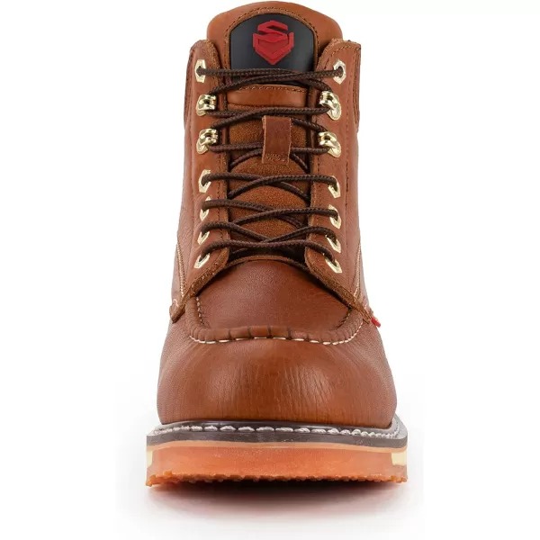 SUREWAY Men's Heavy Duty Soft/Comp/Steel Toe Work Boots/Shoes for Men,Goodyear Welt Comfortable Durable Construction Boot,Superior Oil/Slip-Resistant,Thicker Leather,Wedge Moc Toe Work Boots for Men