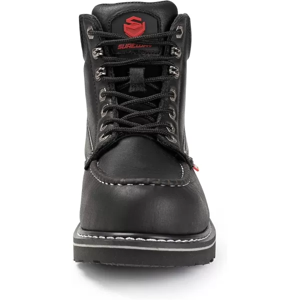 SUREWAY Men's Heavy Duty Soft/Comp/Steel Toe Work Boots/Shoes for Men,Goodyear Welt Comfortable Durable Construction Boot,Superior Oil/Slip-Resistant,Thicker Leather,Wedge Moc Toe Work Boots for Men