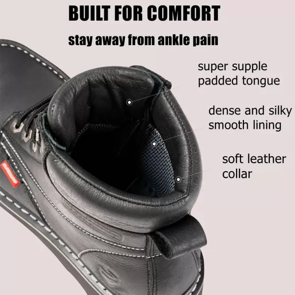 SUREWAY Men's Heavy Duty Soft/Comp/Steel Toe Work Boots/Shoes for Men,Goodyear Welt Comfortable Durable Construction Boot,Superior Oil/Slip-Resistant,Thicker Leather,Wedge Moc Toe Work Boots for Men