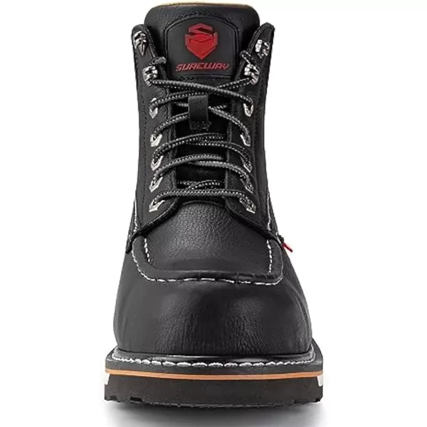 SUREWAY Men's Heavy Duty Soft/Comp/Steel Toe Work Boots/Shoes for Men,Goodyear Welt Comfortable Durable Construction Boot,Superior Oil/Slip-Resistant,Thicker Leather,Wedge Moc Toe Work Boots for Men