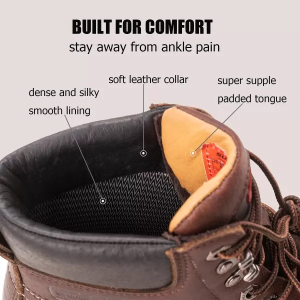 SUREWAY Men's Heavy Duty Soft/Comp/Steel Toe Work Boots/Shoes for Men,Goodyear Welt Comfortable Durable Construction Boot,Superior Oil/Slip-Resistant,Thicker Leather,Wedge Moc Toe Work Boots for Men