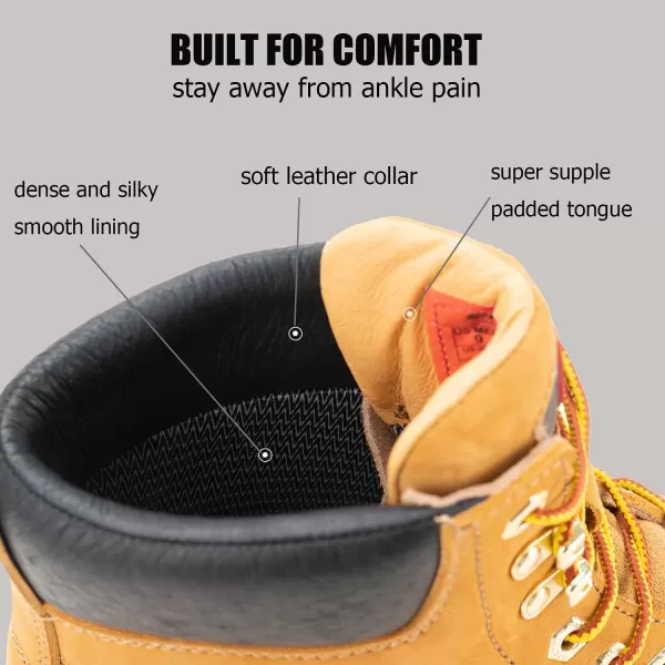 SUREWAY Mens Heavy Duty Soft/Steel Toe Work Boots for Men,Goodyear,Durable Comfortable Proved, Full Grain Leather Working Construction Boot,Slip/Oil/Water Resistant Industrial Safety Shoes