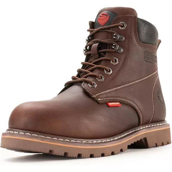 SUREWAY Mens Heavy Duty Soft/Steel Toe Work Boots for Men,Goodyear,Durable Comfortable Proved, Full Grain Leather Working Construction Boot,Slip/Oil/Water Resistant Industrial Safety Shoes