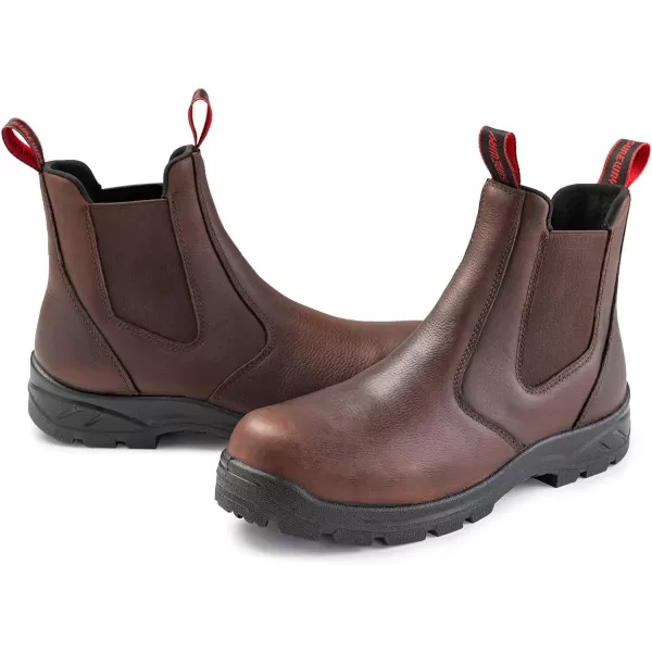 SUREWAY Men's Slip-On Work Boots for Men,Upgraded Slip/Water Resistant,Static Dissipative,Fire Station Mechanic Romeo Chelsea Work Boots for Men,Industrial Construction Boots/Shoes