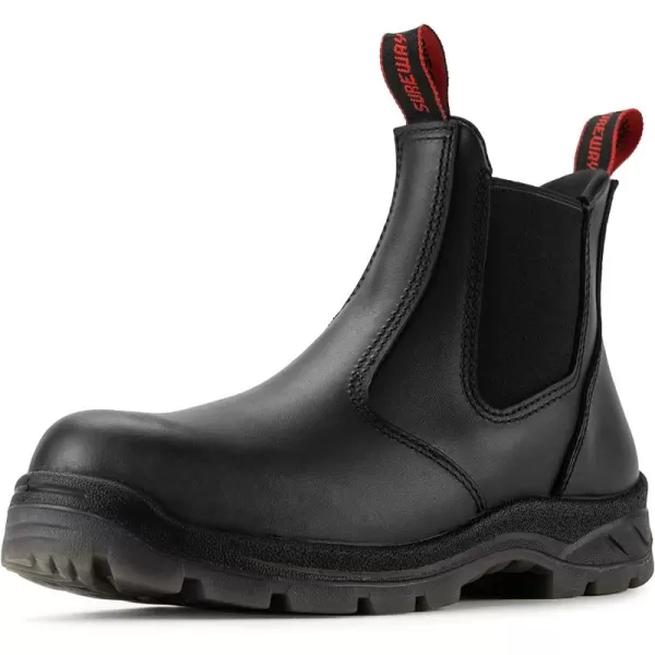 SUREWAY Men's Slip-On Work Boots for Men,Upgraded Slip/Water Resistant,Static Dissipative,Fire Station Mechanic Romeo Chelsea Work Boots for Men,Industrial Construction Boots/Shoes