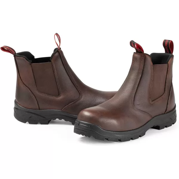 SUREWAY Men's Slip-On Work Boots for Men,Upgraded Slip/Water Resistant,Static Dissipative,Fire Station Mechanic Romeo Chelsea Work Boots for Men,Industrial Construction Boots/Shoes